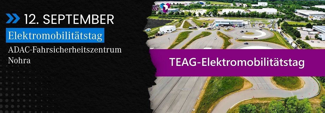 Grafik zur Ank&uuml;ndigung des Elektromobilit&auml;tstags im ADAC-Fahrsicherheitszentrum Nohra