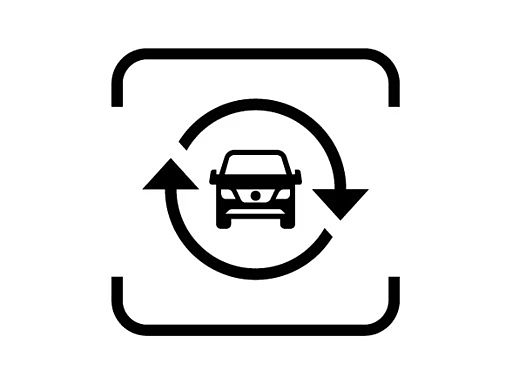 Auto-Icon mit zwei Pfeilen um das Auto