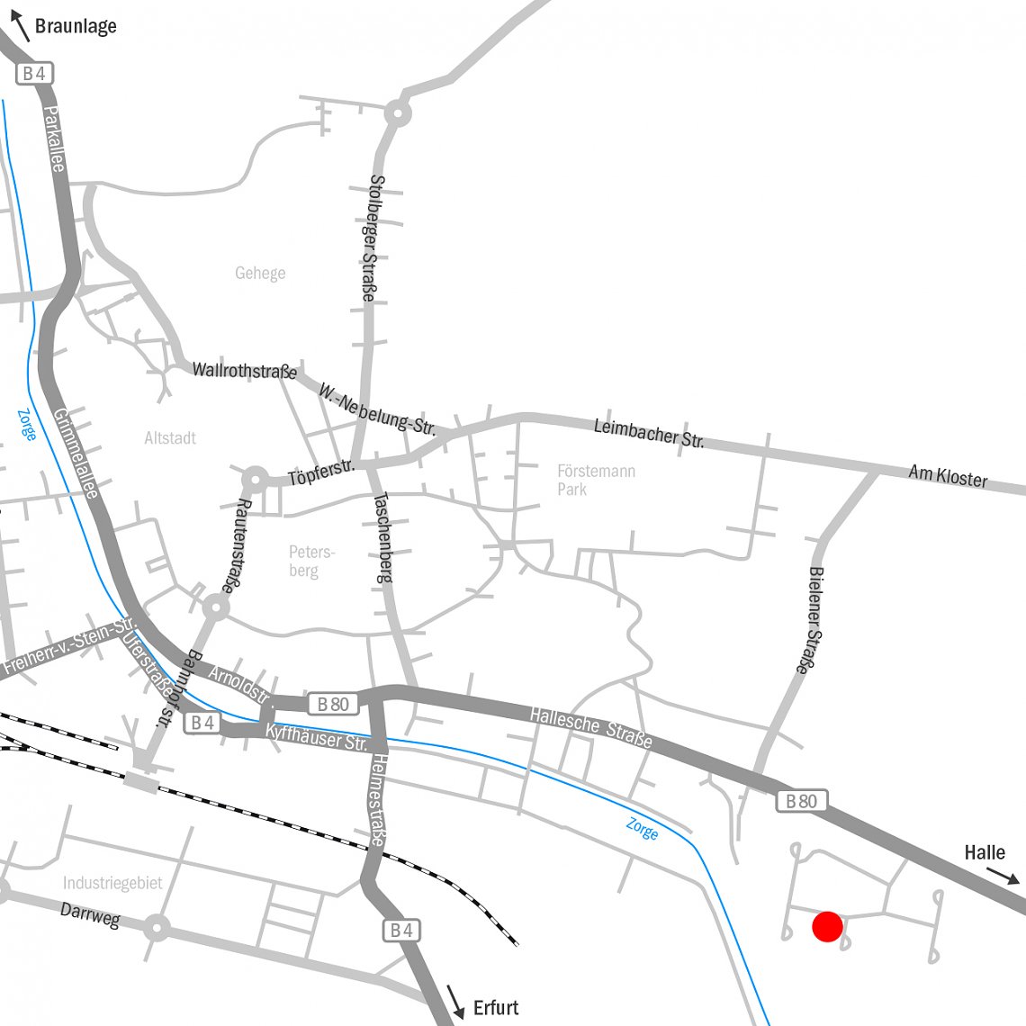 Anfahrt Lackierzentrum Nordhausen