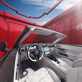 Der neue Mercedes-Maybach SL 680 Monogram Series in verschiedenen Perspektiven sowohl im Red Ambiance, als auch im White Ambiance