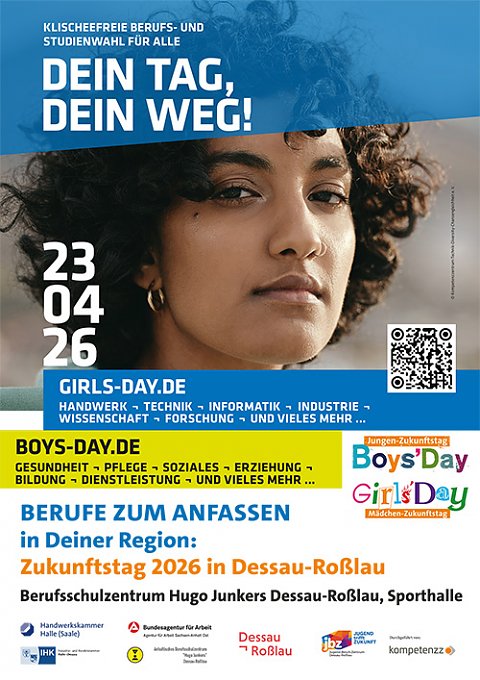 Eine junge Frau ist zu sehen, die in die Kamera blickt. Darum sind diverse Daten und Logos.