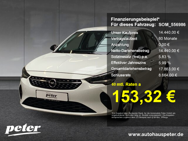 Opel Corsa F 1.2 Turbo Elegance Klima Sitzheizung Allwetter 100PS Opel Corsa F 1.2 Turbo Elegance Klima Sitzheizung Allwetter 100PS
